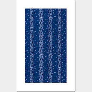 Blue shibori kanoko lines Posters and Art